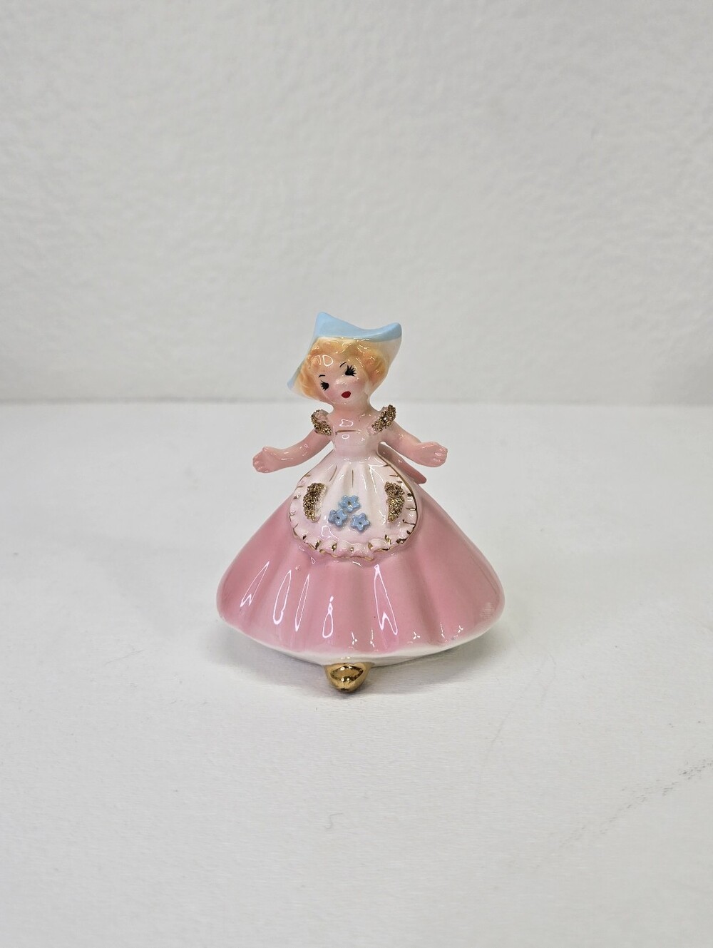 VTG Josef Originals Holland Girl Figurine Pink Dress Little Internationals RARE